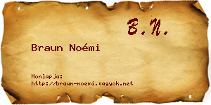 Braun Noémi névjegykártya